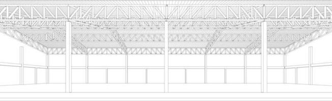 3D illustration of building project vector