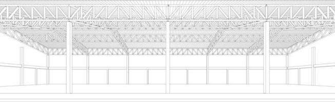 Ilustración 3D del proyecto de construcción vector