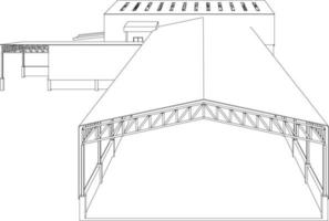 Ilustración 3D del proyecto de construcción vector