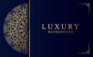 Luxury mandala background in gold color vector