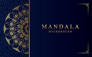 Islamic mandala background in gold color vector