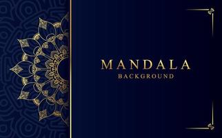 Luxury mandala background in gold color vector