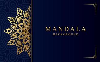 Luxury mandala background in gold color vector