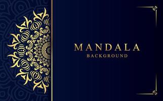 Luxury Arabic mandala design background in gold color vector