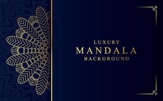 Luxury mandala background in gold color vector