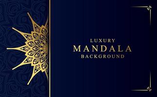 Luxury mandala background in gold color vector