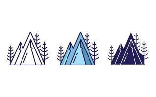 snow mountain landscape vector icon