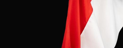 Red and white Indonesian flag. copy space banner templates photo