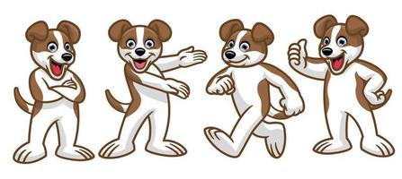 set of cartoon cute dog character vector