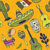 Pattern Design of Mexican object vector