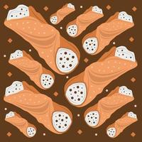 Cannoli vanilla pastry vector illustration for graphic design and decorative element