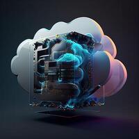 server with advance cloud computing close up photo