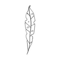 Digital illustration of a cute black outline doodle spring theme frame twig with leaves in scandinavian style. Print for clothes, poster, banner, postcard, web design, coloring. vector