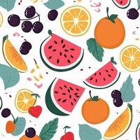 Illustration Pattern Summer fruit pattern in simple style vector