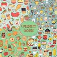 Pattern with cute food vector illustration seamless pattern poster template print wallpaper