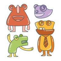 funny monster characters set illustration vector