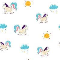 Cute unicorn, and pink background decoration. Seamless repeating pattern texture background design for fashion fabrics, textile graphics, prints etc vector