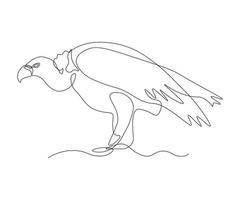 abstract Bird of Prey Vulture Continuous One Line Drawing vector