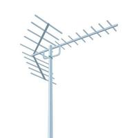 Vector illustration of television antenna isolated on white background