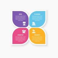 Infographic diagram Page template with four steps or parameters, the scheme of the process. EPS 10 vector