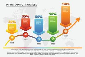 infografía Progreso antecedentes vector