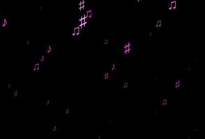 textura vectorial rosa oscuro con notas musicales. vector