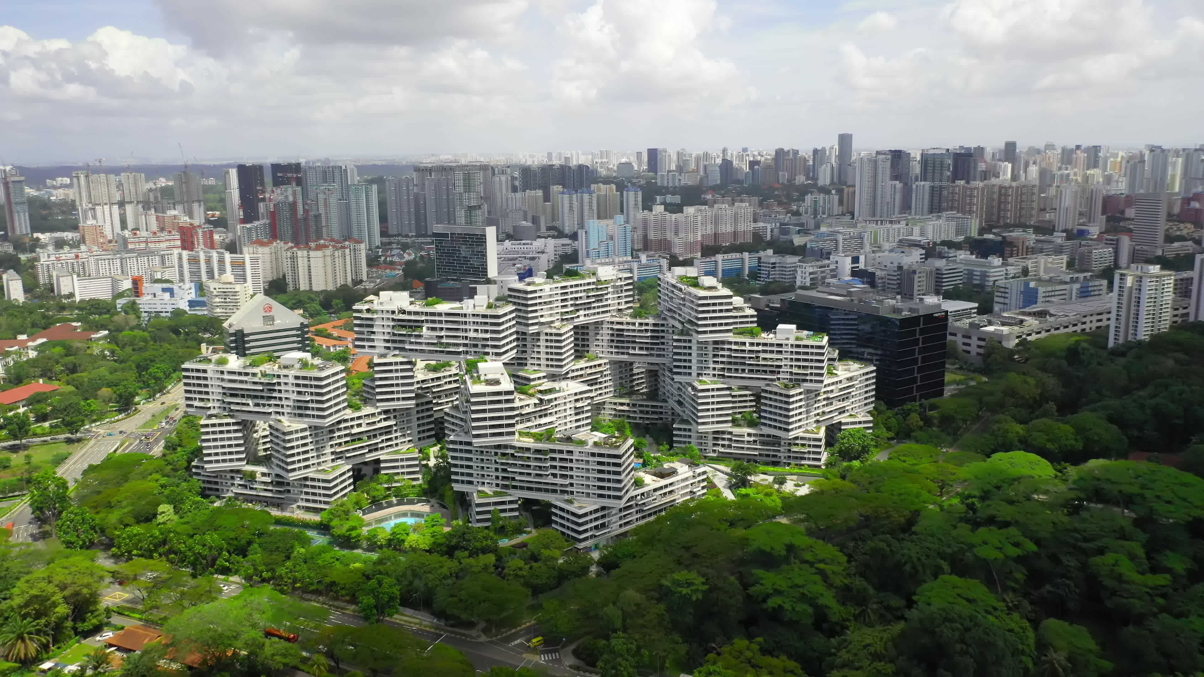 Drone Aerial view 4k Footage of Building in Singapore City. 23162049 ...