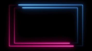 Abstract neon lights. abstract bright neon frame. blue purple looped animation looped animation. abstract background with glowing lines. video