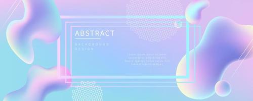 Futuristic fluid banner design, with abstract flowing liquid shapes in pastel tone vector