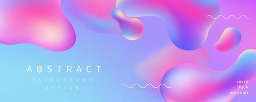 Futuristic fluid banner design, with abstract flowing liquid shapes in pink blue gradient vector