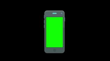 Handy, Mobiltelefon Telefon Grün Bildschirm Schleife Animation Video transparent Hintergrund mit Alpha Kanal