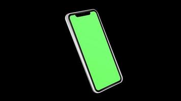 mobile téléphone vert écran boucle animation vidéo transparent Contexte avec alpha canal video