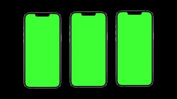 mobile phone green screen loop Animation video transparent background with alpha channel