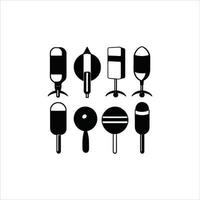 Microphone icon set silhouette vector art