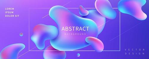 Futuristic fluid banner design, with abstract flowing liquid shapes in blue violet gradient vector