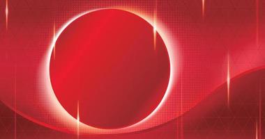 Abstract red halftone background with round copyspace and light effect vector