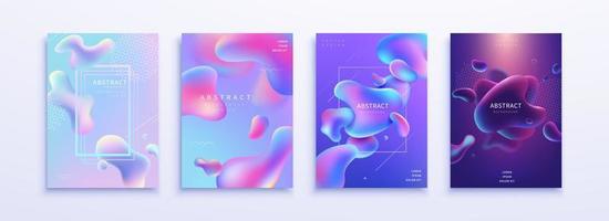 Cover template set in futuristic fluid design, for brochure, presentation, flyer and booklet cover use vector