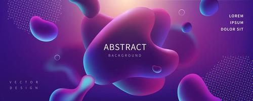 Futuristic fluid banner design, with abstract flowing liquid shapes in dark violet gradient vector