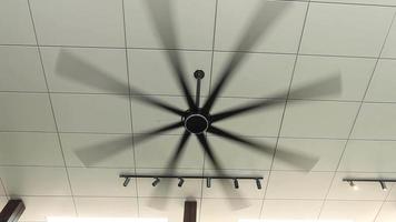 Rotation of ceiling fan close up video