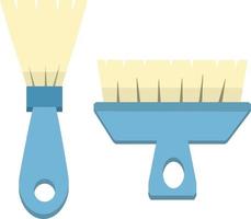 Set of blue brushes for painting walls. Home repair. Artistic device. Tool working. Cartoon flat illustration vector