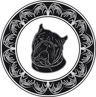 Bulldog head silhouette or illustration vector