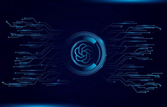 computadora cuadrícula antecedentes procesador con ai cerebro vector