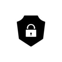 shield and lock vector icon illustration