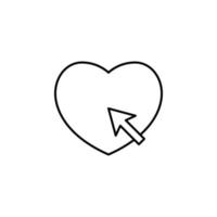 heart click with mouse arrow pointer vector icon illustration