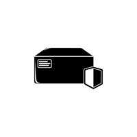 box with shield vector icon illustration