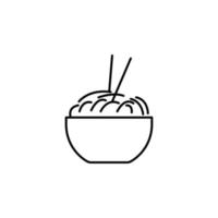 noodles in a plate vector icon illustration