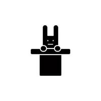 bunny in the hat cylinder style vector icon illustration