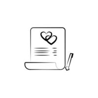 marriage contract sketch vector icon