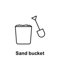 Sand bucket vector icon illustration