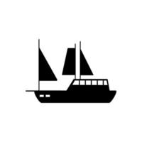 Water transport, sailing ship vector icon illustration